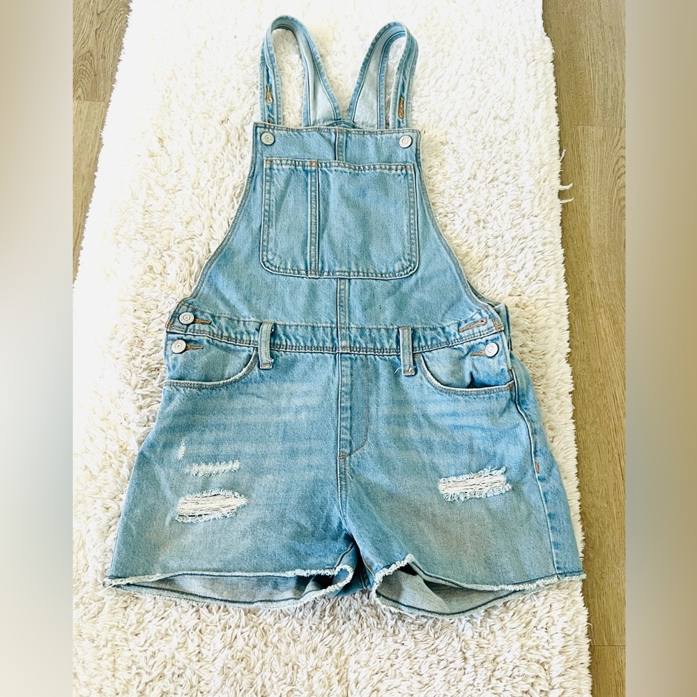 Denim Overall Shorts